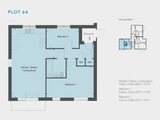 Floor plan 2 apartment - artist's impression subject to change